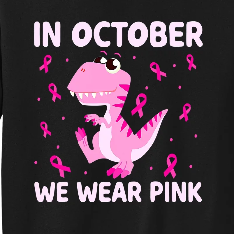 Breast Cancer Dinosaur In October We Wear Pink Boys Sweatshirt