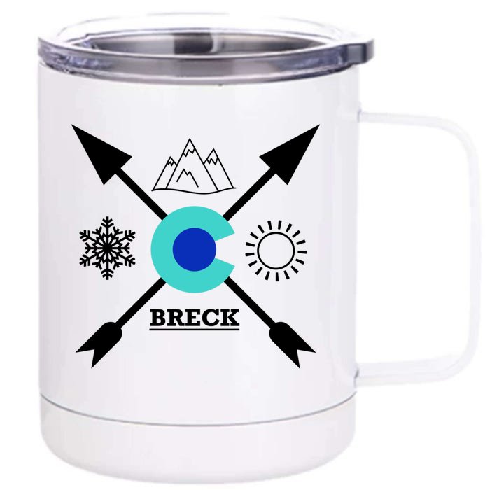 Breckenridge Colorado Directional Crewneck Gift Front & Back 12oz Stainless Steel Tumbler Cup