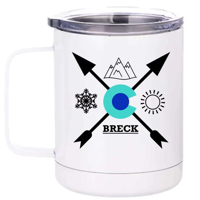 Breckenridge Colorado Directional Crewneck Gift Front & Back 12oz Stainless Steel Tumbler Cup