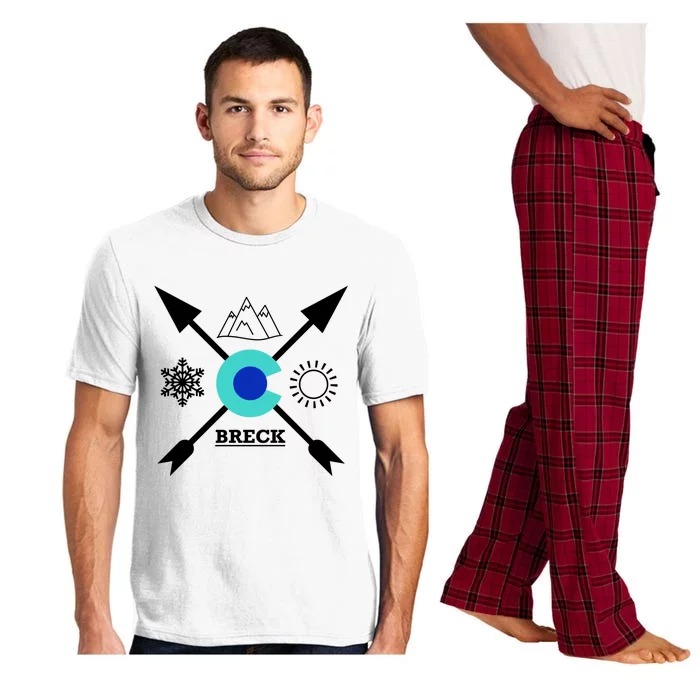 Breckenridge Colorado Directional Crewneck Gift Pajama Set