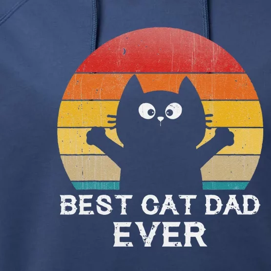 Best Cat Dad Ever Funny Cat Gifts Performance Fleece Hoodie