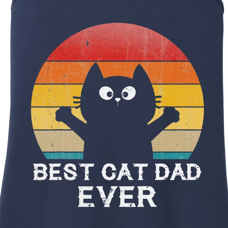 Best Cat Dad Ever Funny Cat Gifts Ladies Essential Tank