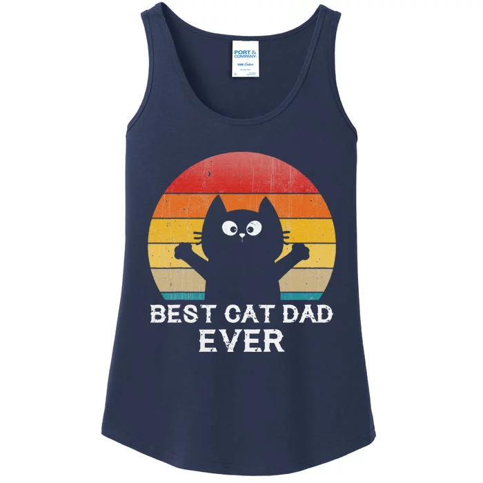 Best Cat Dad Ever Funny Cat Gifts Ladies Essential Tank