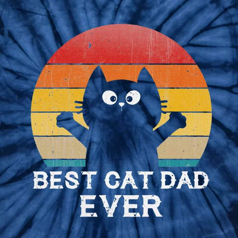 Best Cat Dad Ever Funny Cat Gifts Tie-Dye T-Shirt