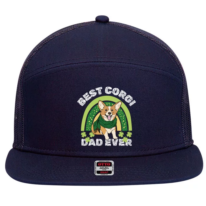 Best Corgi Dog Dad Father Papa Ever Puppy Funny 7 Panel Mesh Trucker Snapback Hat