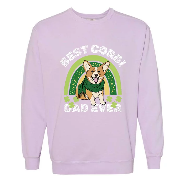 Best Corgi Dog Dad Father Papa Ever Puppy Funny Garment-Dyed Sweatshirt