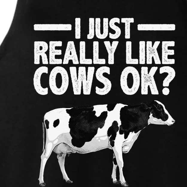 Best Cow Design Cattle Farming Dairy Cow Lover Funny Ladies Tri-Blend Wicking Tank