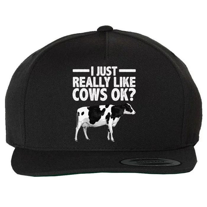 Best Cow Design Cattle Farming Dairy Cow Lover Funny Wool Snapback Cap