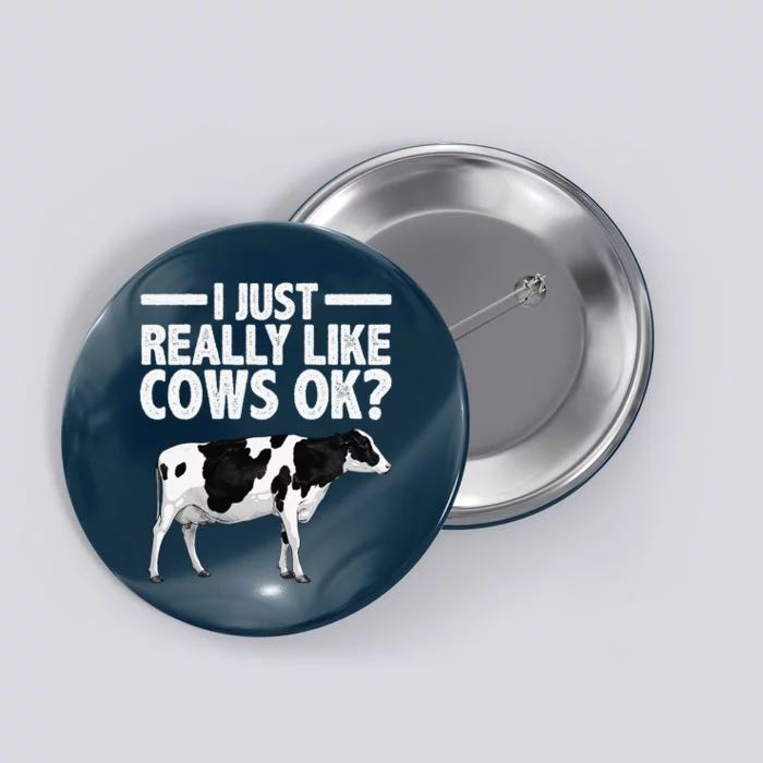 Best Cow Design Cattle Farming Dairy Cow Lover Funny Button