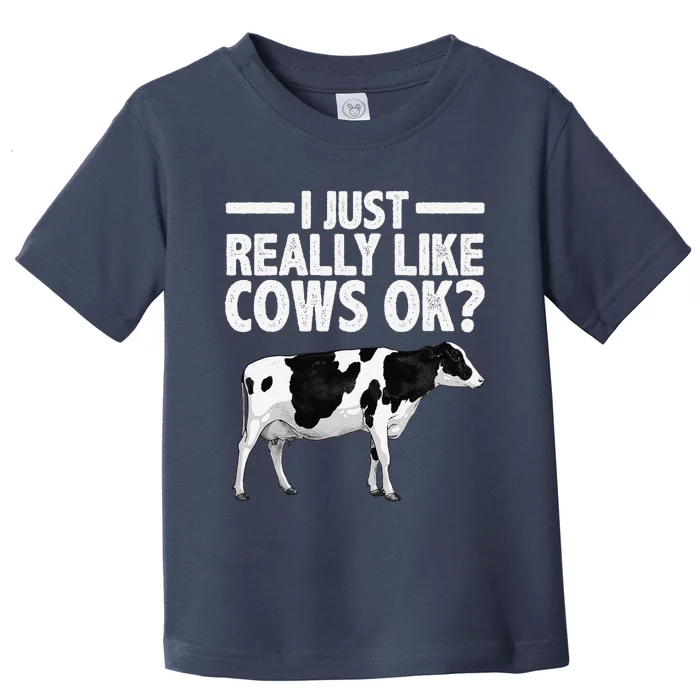 Best Cow Design Cattle Farming Dairy Cow Lover Funny Toddler T-Shirt