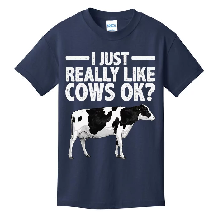 Best Cow Design Cattle Farming Dairy Cow Lover Funny Kids T-Shirt