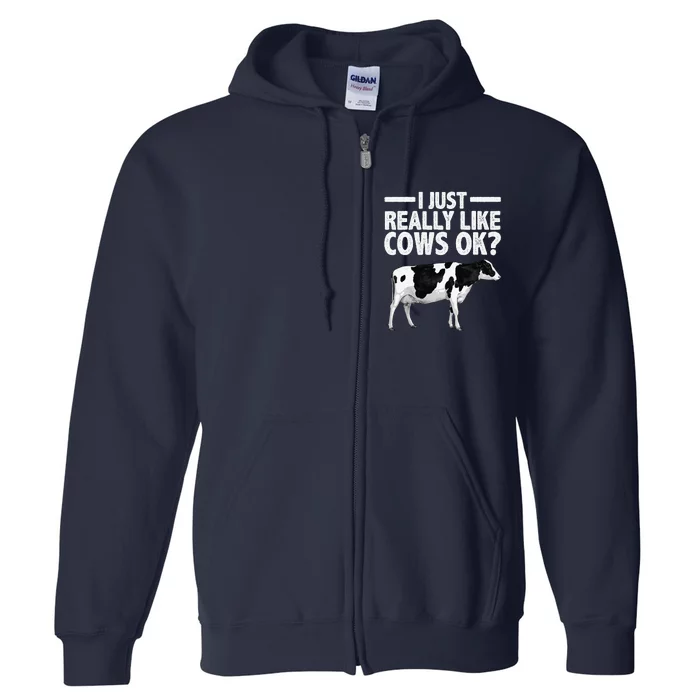 Best Cow Design Cattle Farming Dairy Cow Lover Funny Full Zip Hoodie