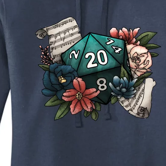 Bard Class D20 Tabletop Gaming Dice Women's Pullover Hoodie