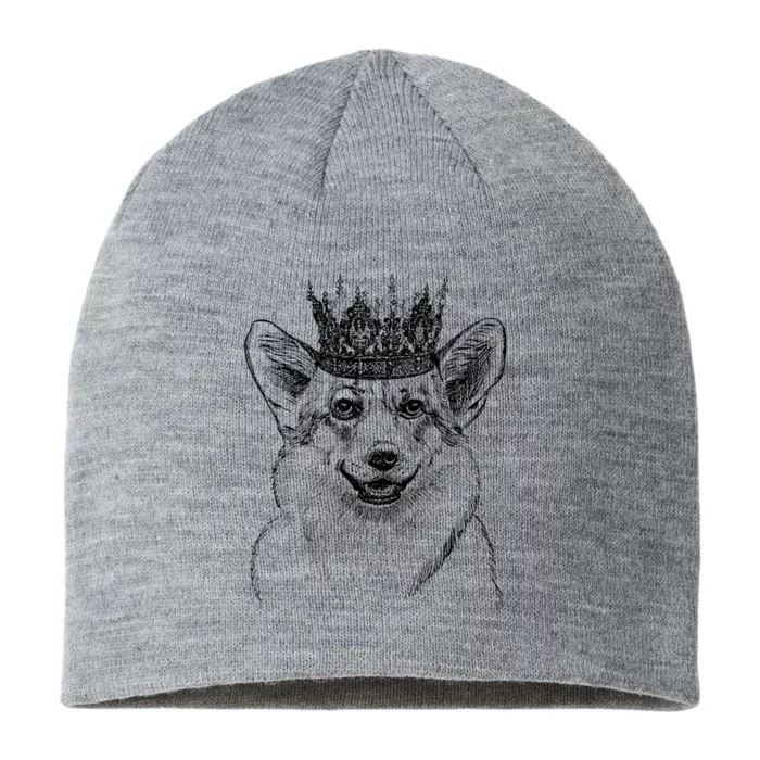 British Corgi Dog Queen Crown Queens Platinum Jubilee Women 8 1/2in Sustainable Knit Beanie