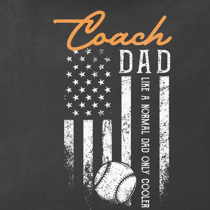 Baseball Coach Dad Like A Normal Dad Only Cooler USA Flag Zip Tote Bag