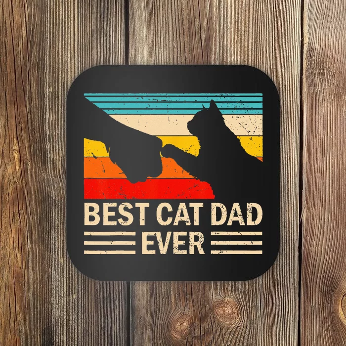 Best Cat Dad Ever Funny Vintage Cat Daddy Coaster