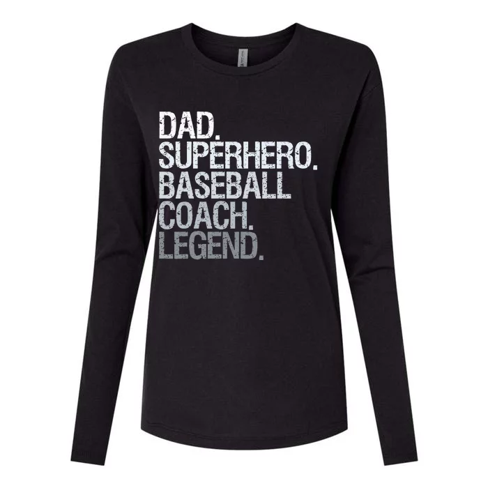 Baseball coach dad Womens Cotton Relaxed Long Sleeve T-Shirt