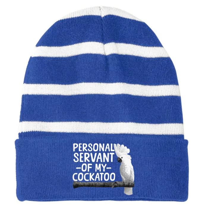 Best Cockatoo Design Parrot Lovers Cockatoo Gift Striped Beanie with Solid Band