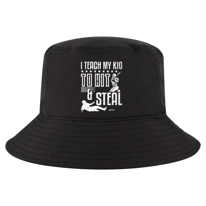 Baseball Coach Daddy Players I Teach My Kids To Hit And Steal Cool Comfort Performance Bucket Hat