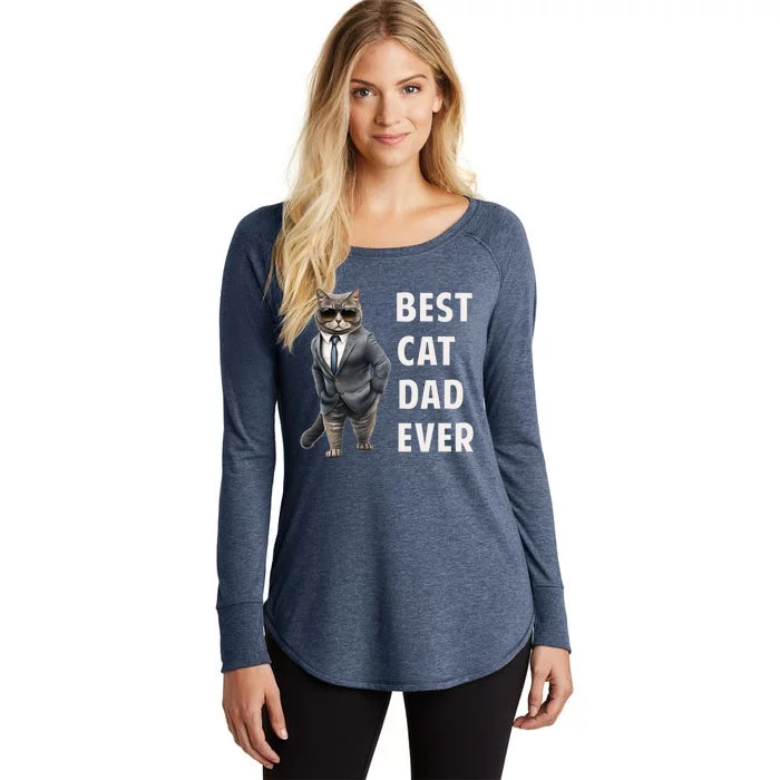 Best Cad Dad Ever Cool Father Cat Daddy Women's Perfect Tri Tunic Long Sleeve Shirt