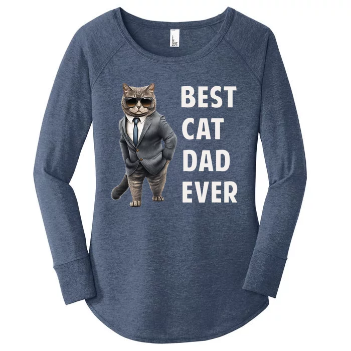 Best Cad Dad Ever Cool Father Cat Daddy Women's Perfect Tri Tunic Long Sleeve Shirt