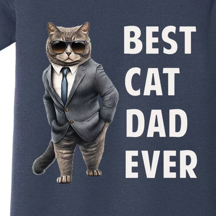 Best Cad Dad Ever Cool Father Cat Daddy Baby Bodysuit