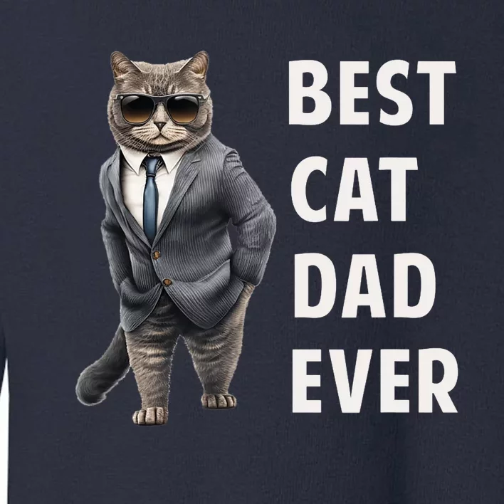 Best Cad Dad Ever Cool Father Cat Daddy Toddler Sweatshirt