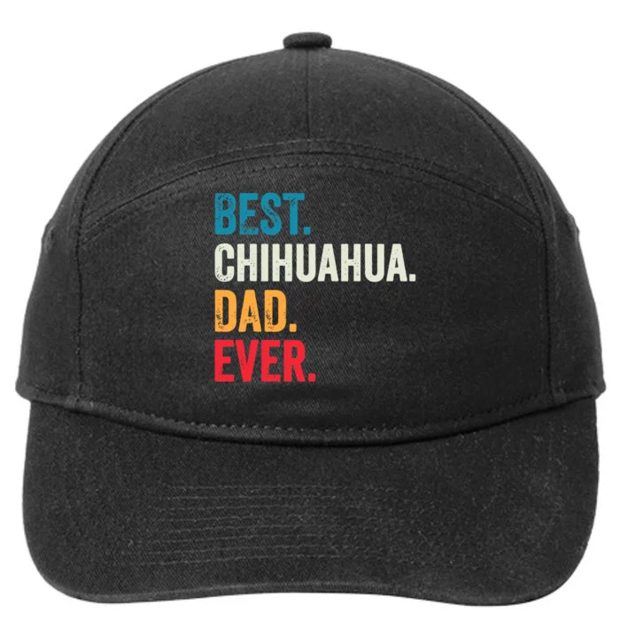 Best Chihuahua Dad Ever Retro Vintage Sunset 7-Panel Snapback Hat