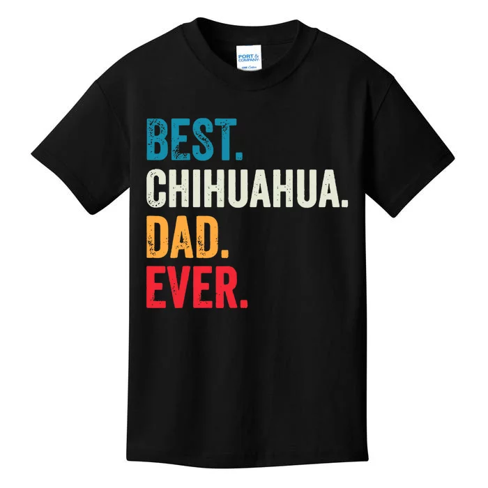 Best Chihuahua Dad Ever Retro Vintage Sunset Kids T-Shirt