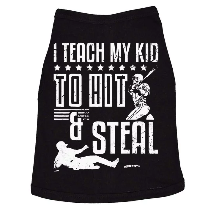 Baseball Coach Daddy Players I Teach My Kids To Hit And Steal Doggie Tank