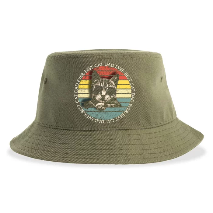 Best Cat Dad Ever Gift Sustainable Bucket Hat