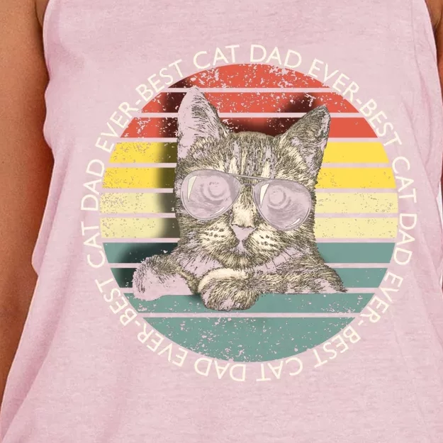 Best Cat Dad Ever Gift Women's Knotted Racerback Tank