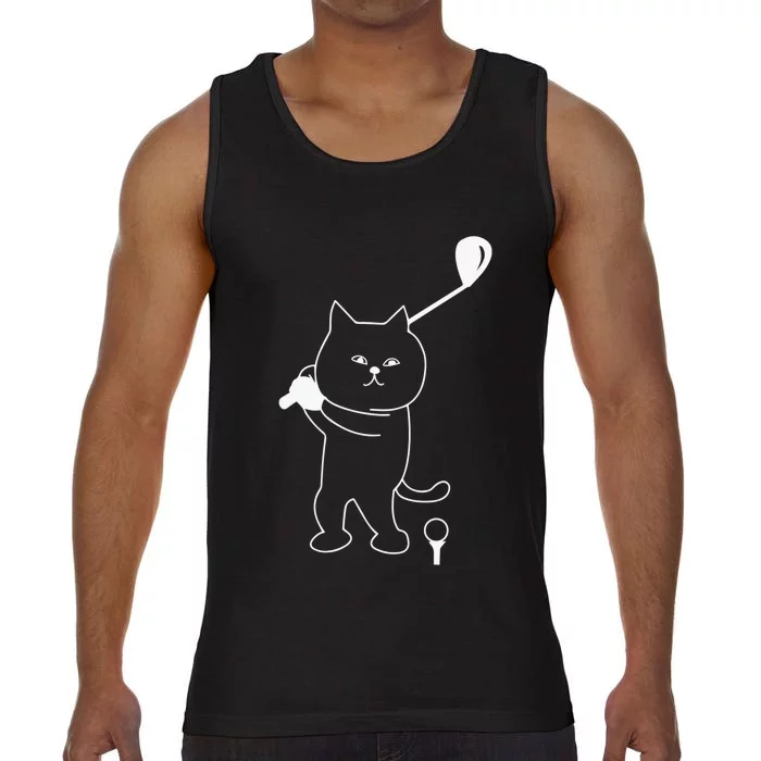 Best Cat Dad By Par Funny Golf Lover Cat Daddy Pet Fathers Comfort Colors® Tank Top