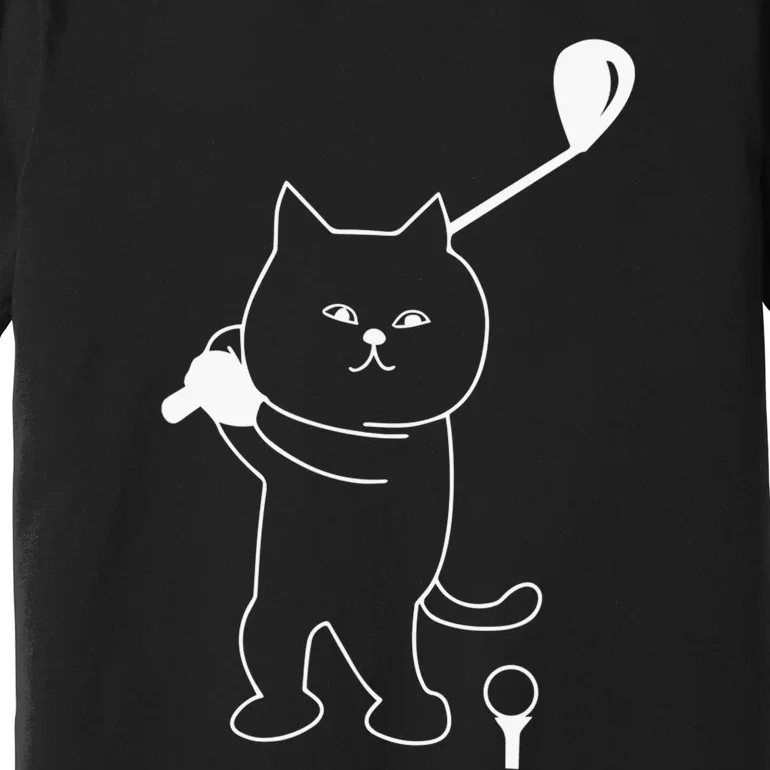 Best Cat Dad By Par Funny Golf Lover Cat Daddy Pet Fathers Premium T-Shirt