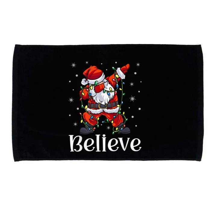 Believe Christmas Dabbing Santa Tree Lights Boy Girls Xmas Microfiber Hand Towel