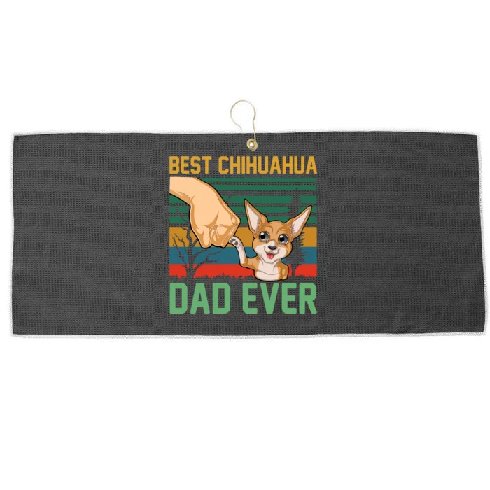 Best Chihuahua Dad Ever Large Microfiber Waffle Golf Towel