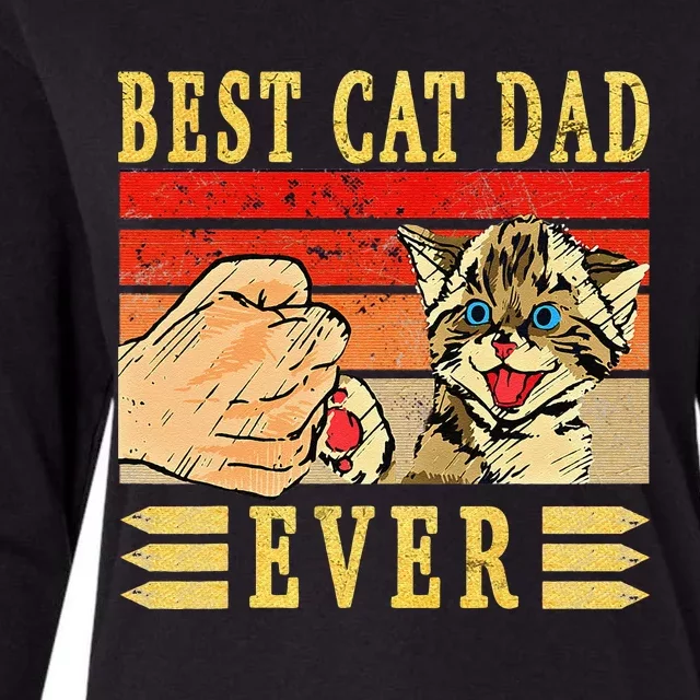 Best Cat Dad Ever Cat Dad Fathers Day Father Birthday Cat Womens Cotton Relaxed Long Sleeve T-Shirt