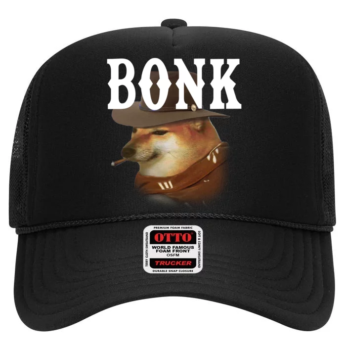 Bonk Cowboy Dog High Crown Mesh Trucker Hat