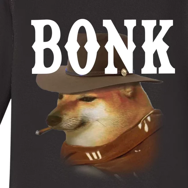 Bonk Cowboy Dog Baby Long Sleeve Bodysuit