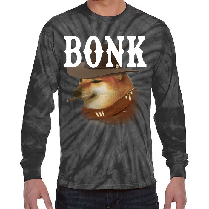 Bonk Cowboy Dog Tie-Dye Long Sleeve Shirt