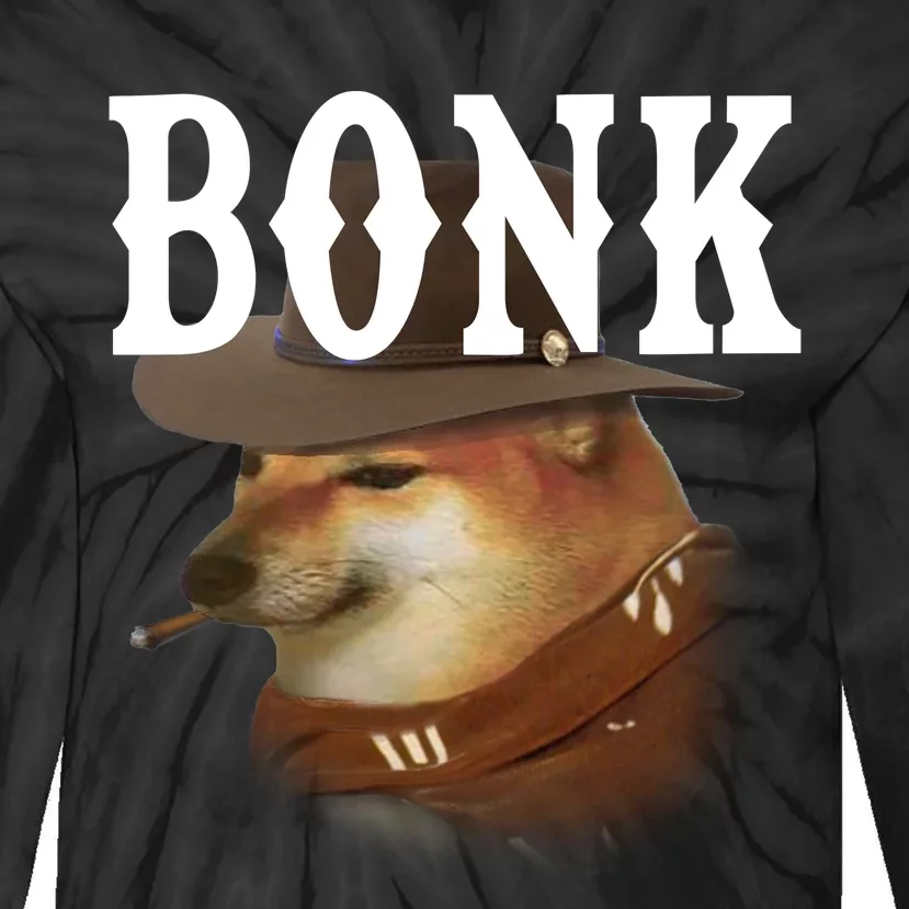 Bonk Cowboy Dog Tie-Dye Long Sleeve Shirt