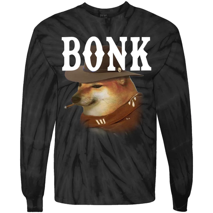 Bonk Cowboy Dog Tie-Dye Long Sleeve Shirt