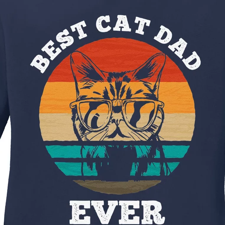 Best Cat Dad Ever Cat Daddy Father Day Gift & Birthday Gifts Ladies Long Sleeve Shirt