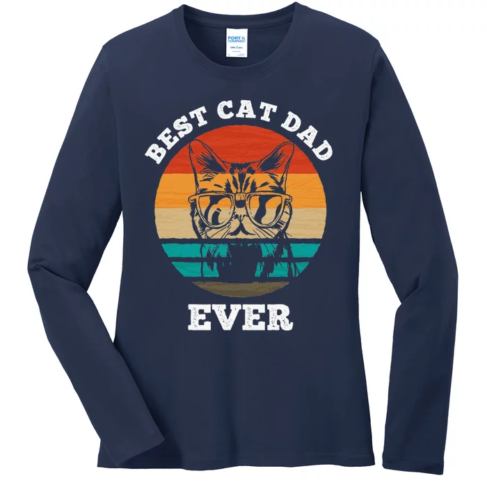 Best Cat Dad Ever Cat Daddy Father Day Gift & Birthday Gifts Ladies Long Sleeve Shirt