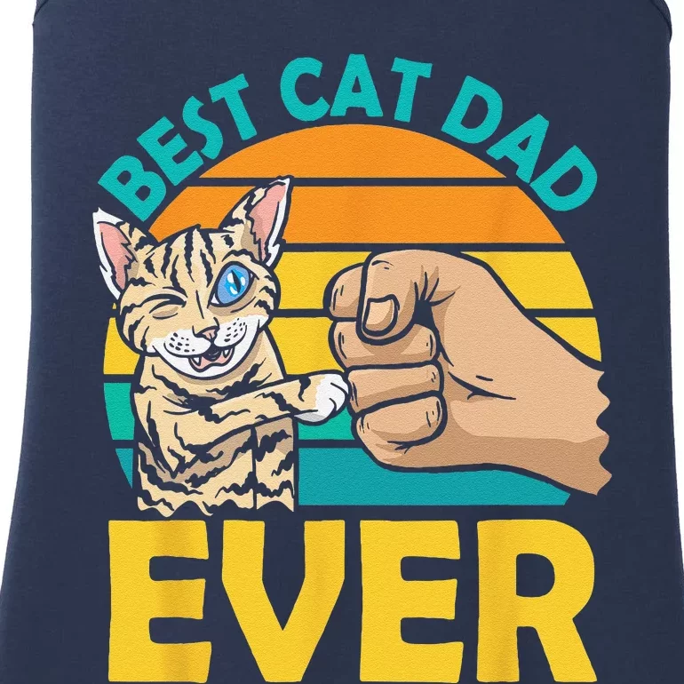 Best Cat Dad Ever Fathers Day Daddy Sayings Father Papa Ladies Essential Tank