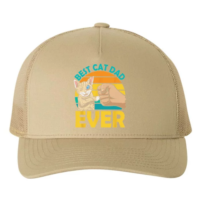 Best Cat Dad Ever Fathers Day Daddy Sayings Father Papa Yupoong Adult 5-Panel Trucker Hat