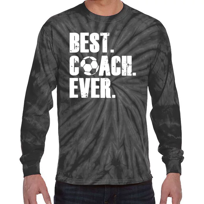 Best Coach Ever Soccer Coach Retro Tie-Dye Long Sleeve Shirt