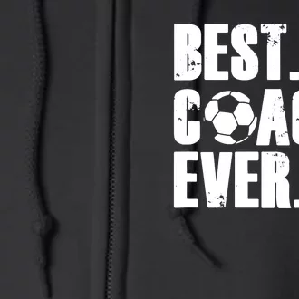 Best Coach Ever Soccer Coach Retro Full Zip Hoodie