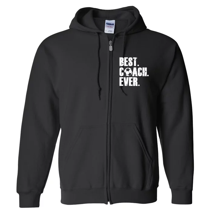 Best Coach Ever Soccer Coach Retro Full Zip Hoodie