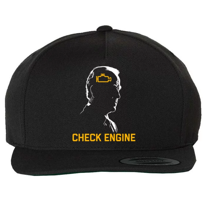 Biden Check Engine Funny Gift Wool Snapback Cap